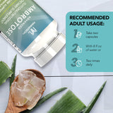 Mannatech Advanced Ambrotose polvo de aloe (Manapol) mostrando origen y pureza