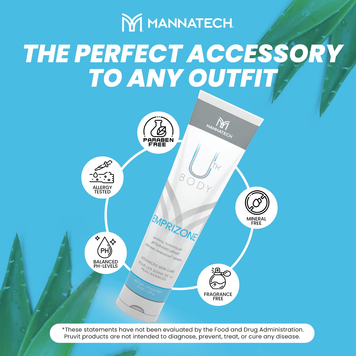 Mannatech Emprizone comparación de tamaño 5 oz frente a objetos cotidianos