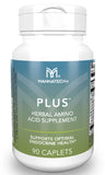 Mannatech Plus frontal del envase mostrando 90 cápsulas y fácil identificación del producto