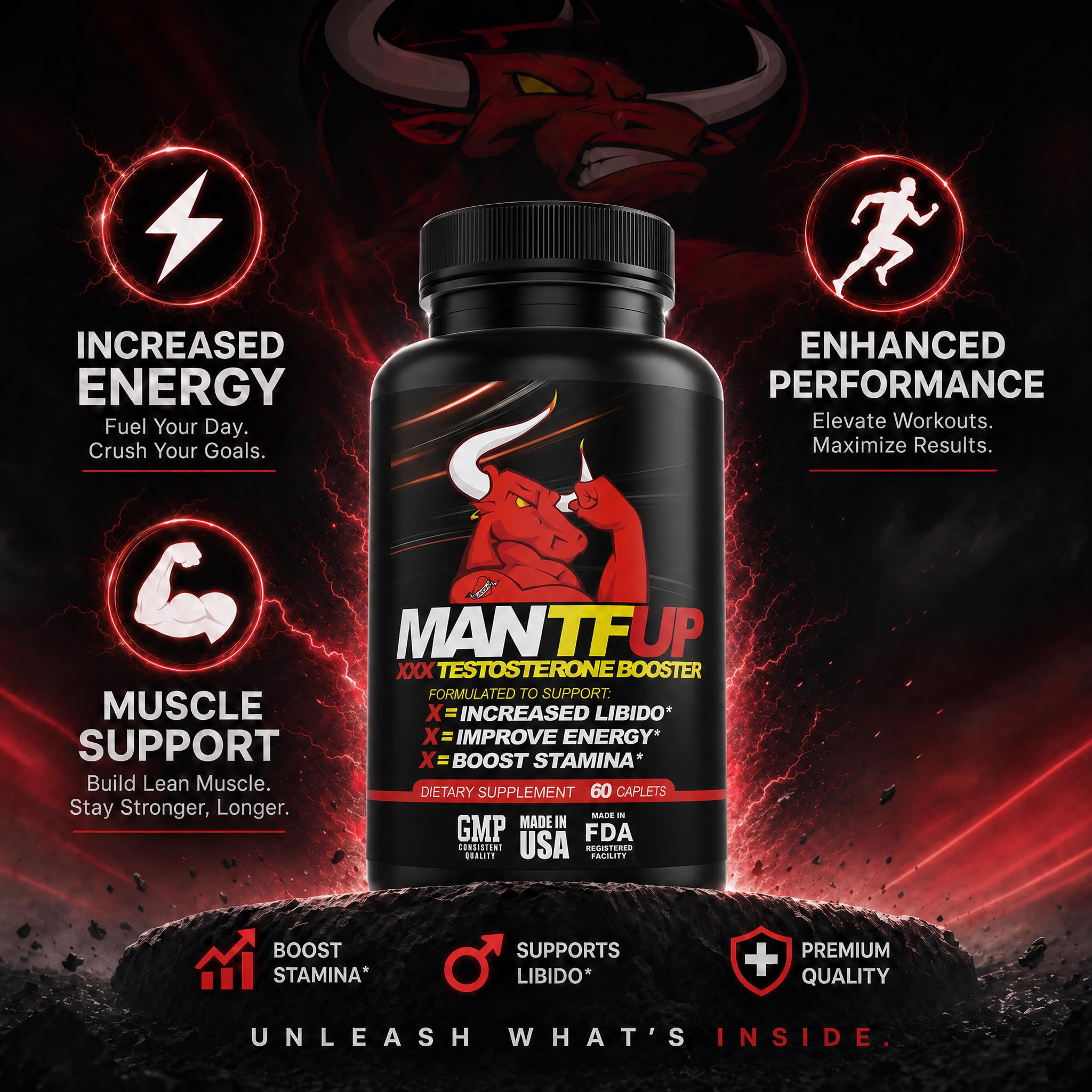 MANTFUP envase abierto con caplets listos para uso diario y almacenamiento
