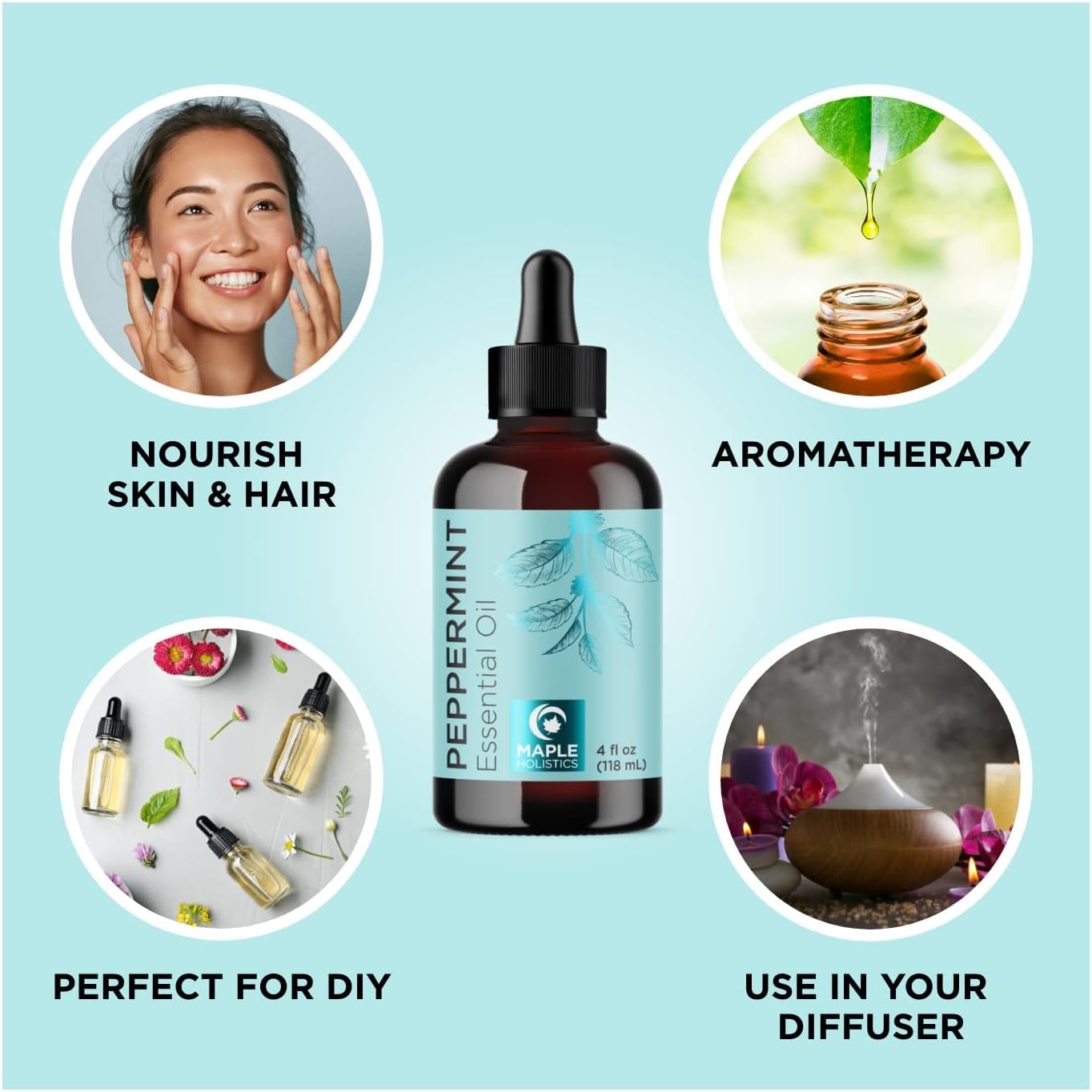 Maple Holistics gota de aceite mostrando textura pura y claridad para mezclas seguras