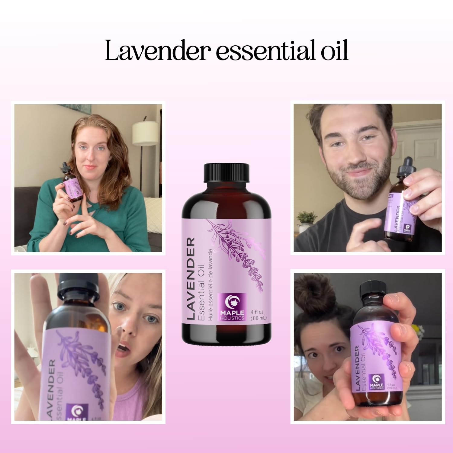 Maple Holistics aceite de lavanda en difusor encendido creando ambiente relajante