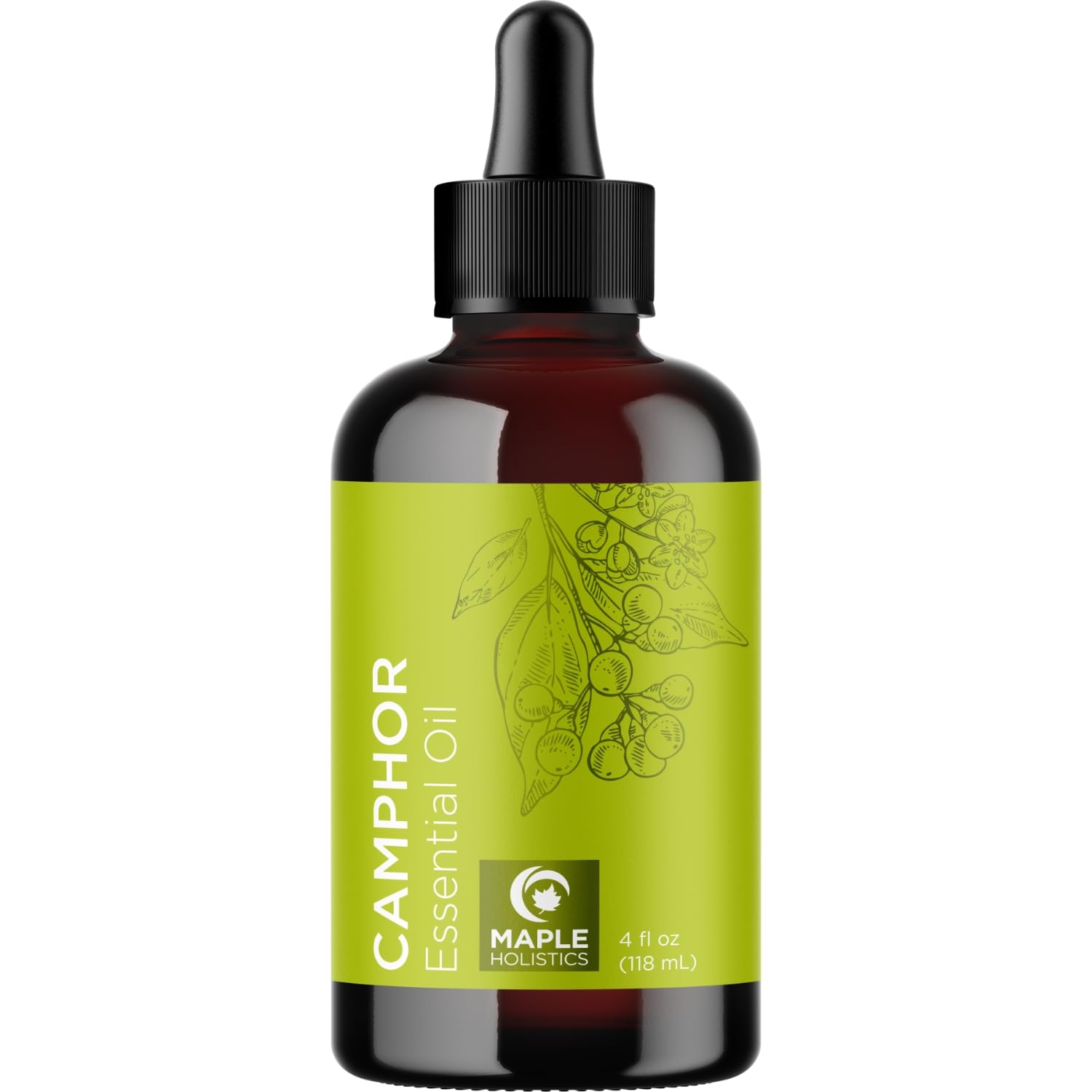 Maple Holistics etiqueta con información de pureza y uso seguro