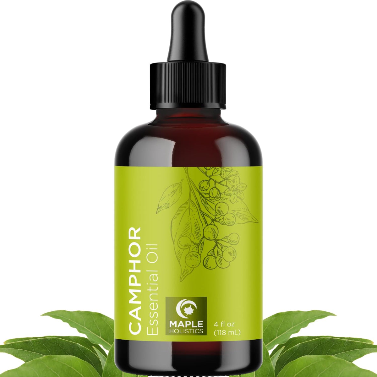 Maple Holistics botella frontal de aceite de alcanfor para aromaterapia