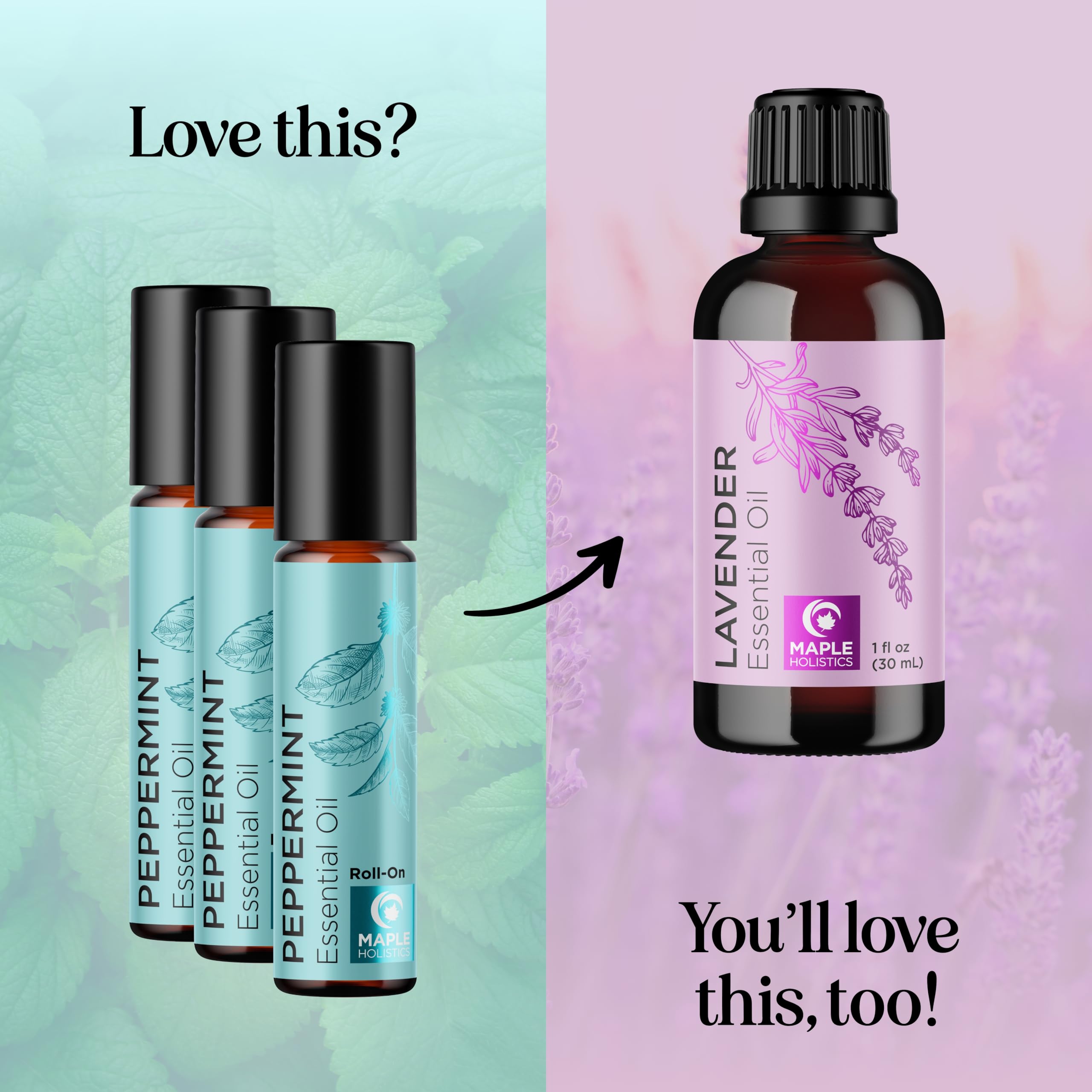 Maple Holistics roll-on en mano demostrando uso fácil y práctico
