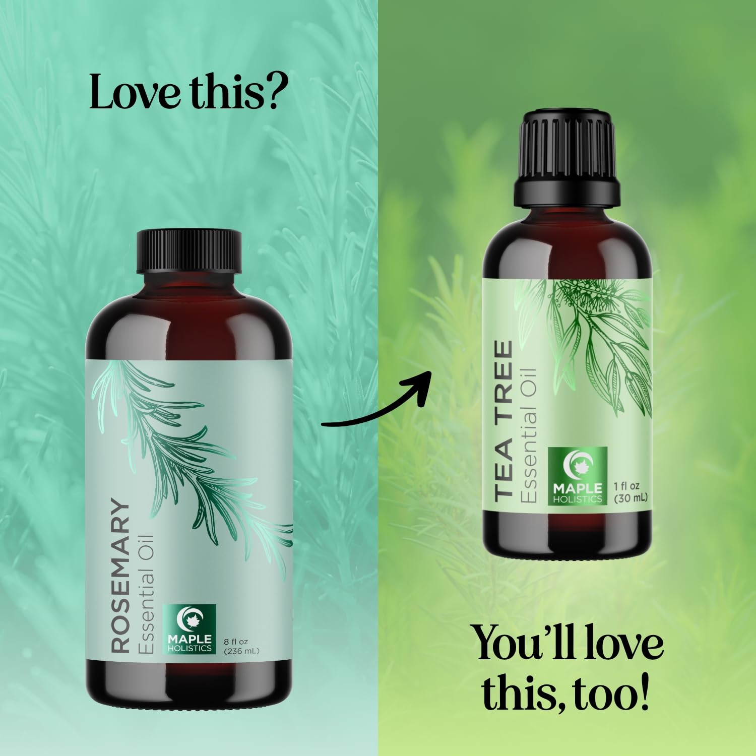 Maple Holistics mezcla de romero con aceite portador lista para aplicar
