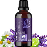 Maple Holistics Snooze botella frontal mostrando diseño y uso en difusor