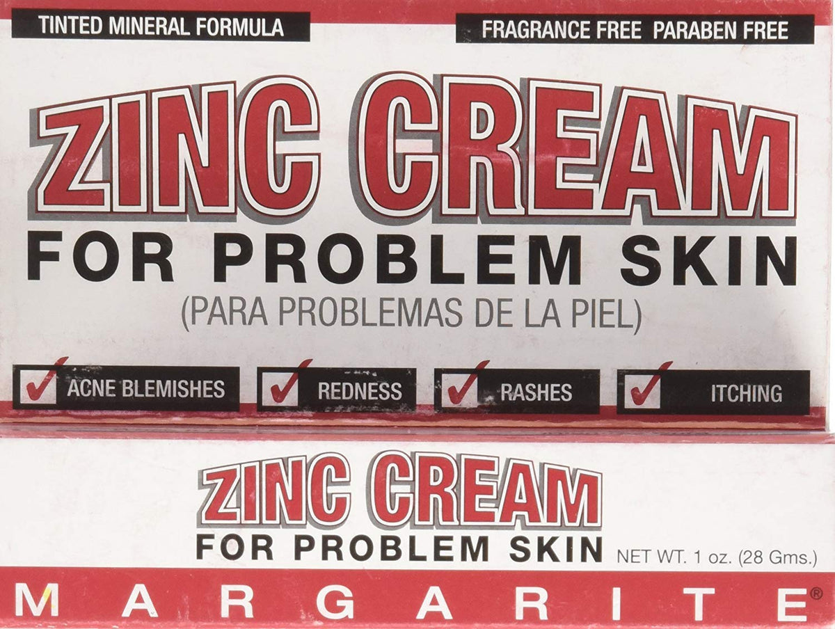 Margarite crema zinc vista frontal con tapa, cobertura inmediata y efecto calmante