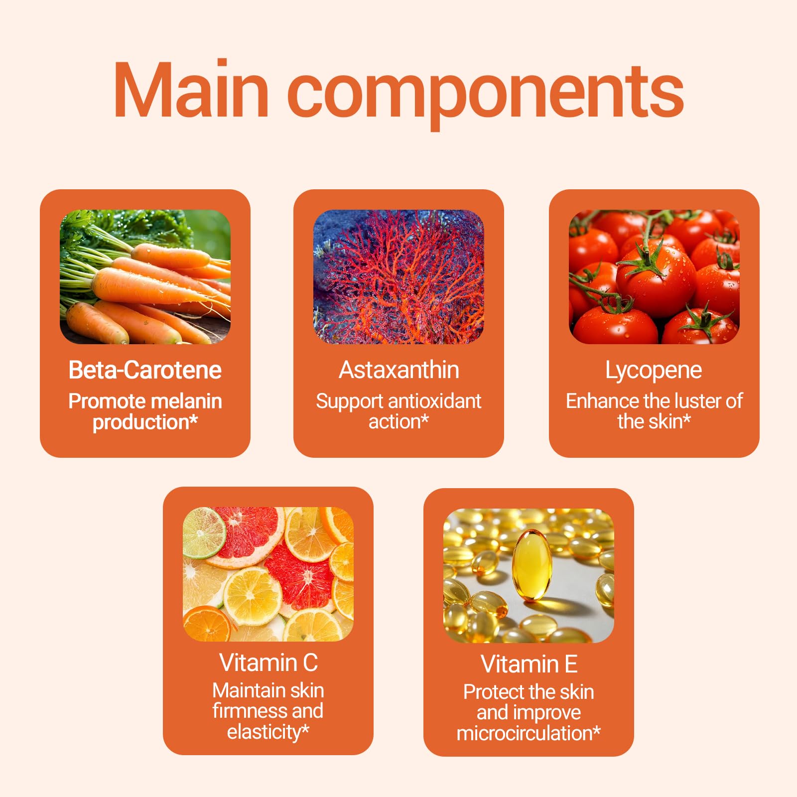Marregorye etiqueta con ingredientes destacando carotenoides y vitaminas