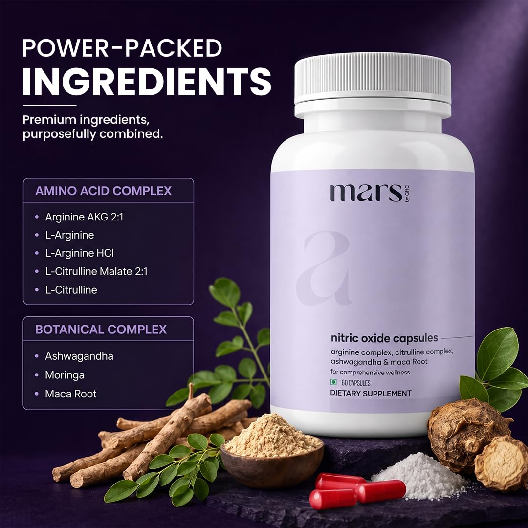 mars by GHC ingredientes naturales ashwagandha, maca y moringa para apoyo botánico