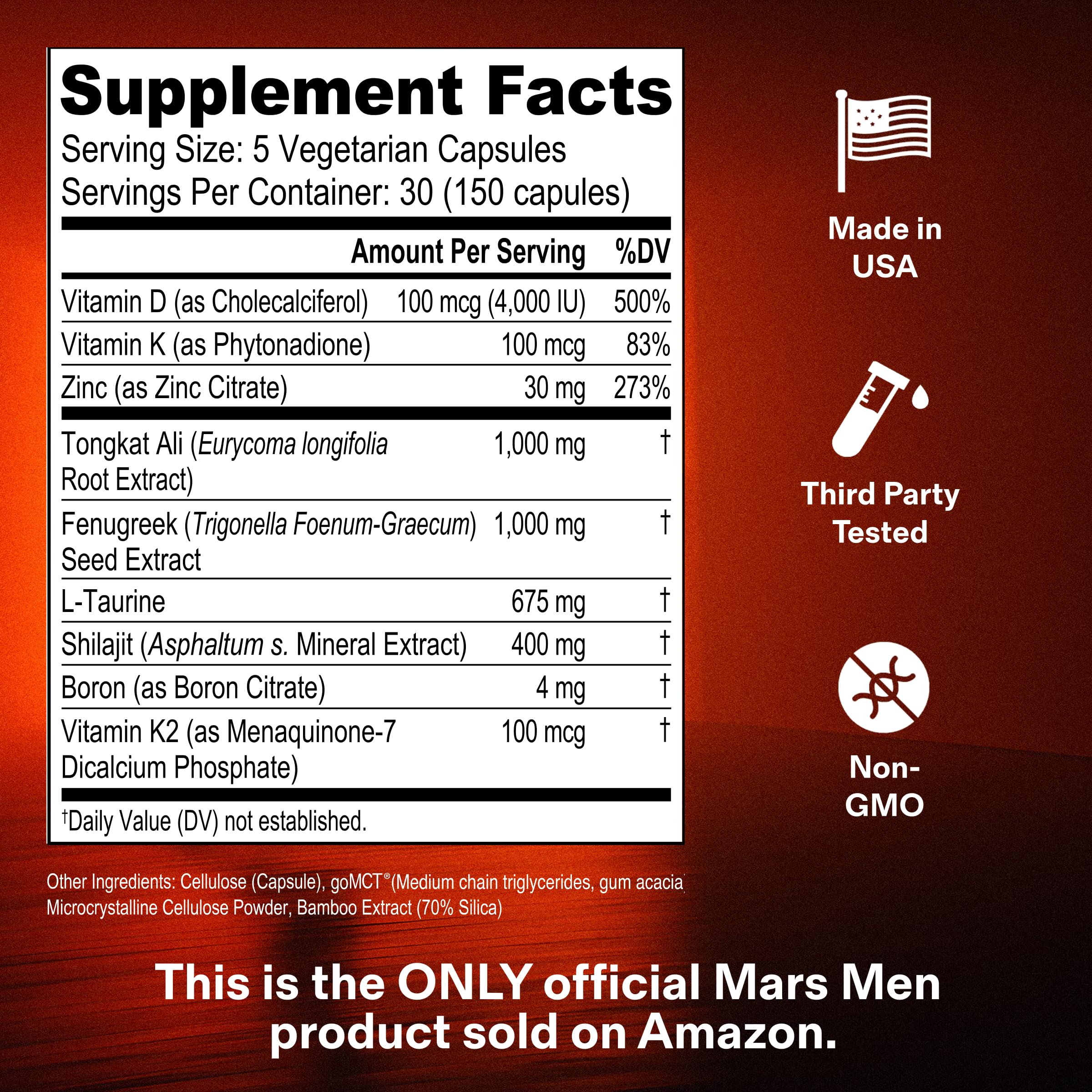 MARS MEN primer plano de cápsulas que muestra textura y calidad