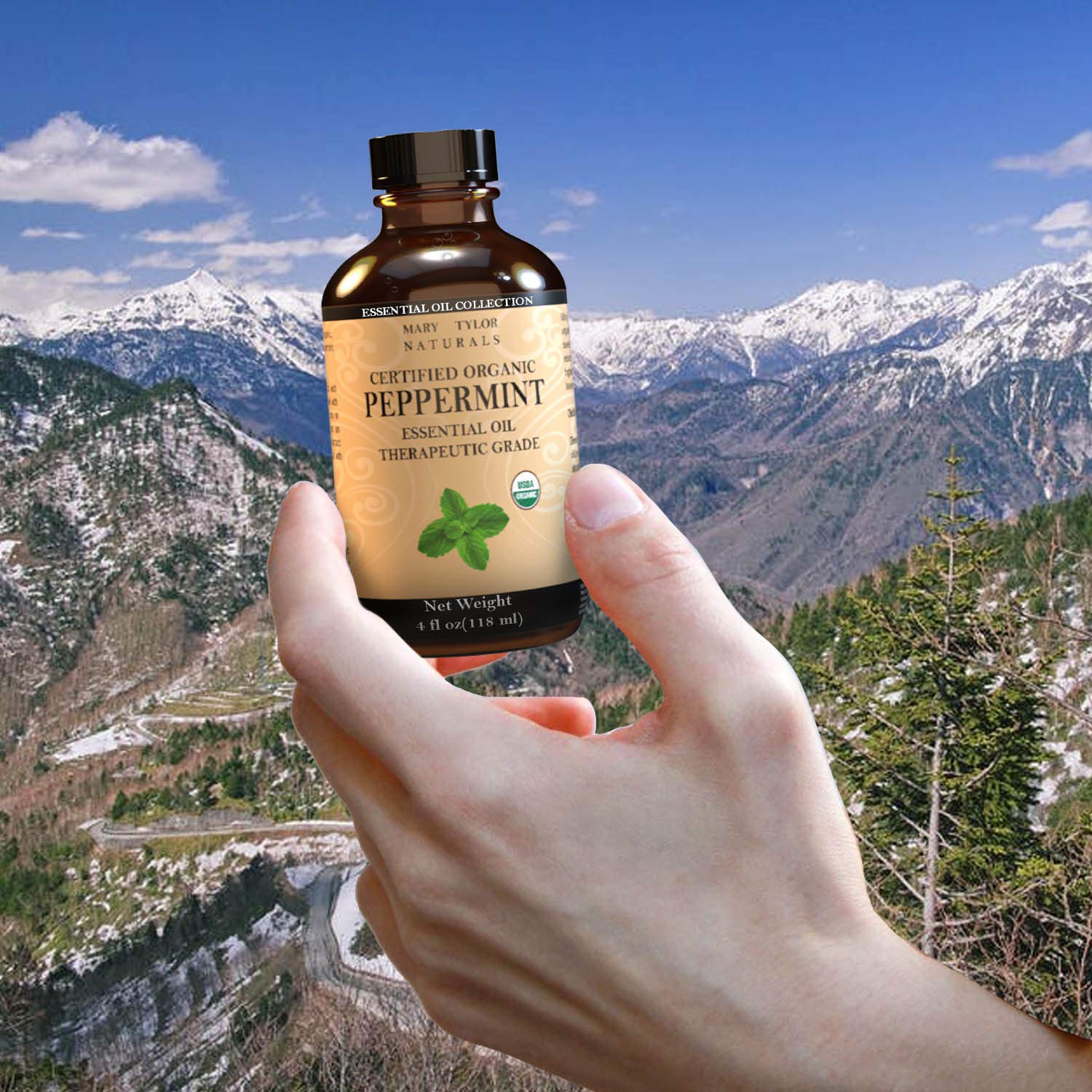 Mary Tylor Naturals gota de aceite esencial destacando claridad y textura