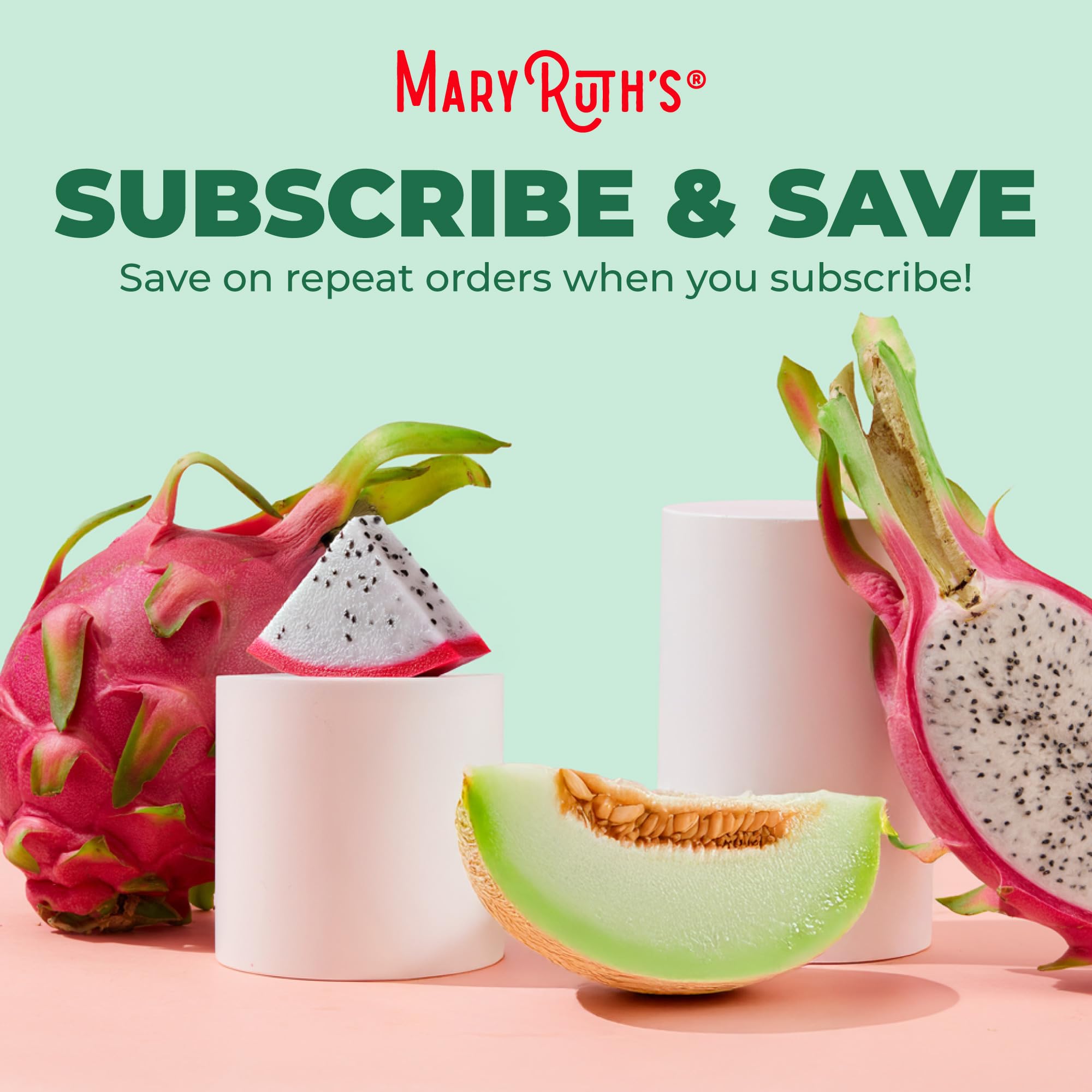 MARYRUTH'S botella con sabor fruta dragón-melón, opción frutal