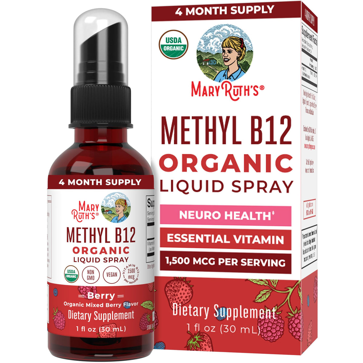 MARYRUTH'S botella frontal muestra diseño y practicidad