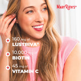 MaryRuth's envase abierto con gomitas visibles y porciones balanceadas