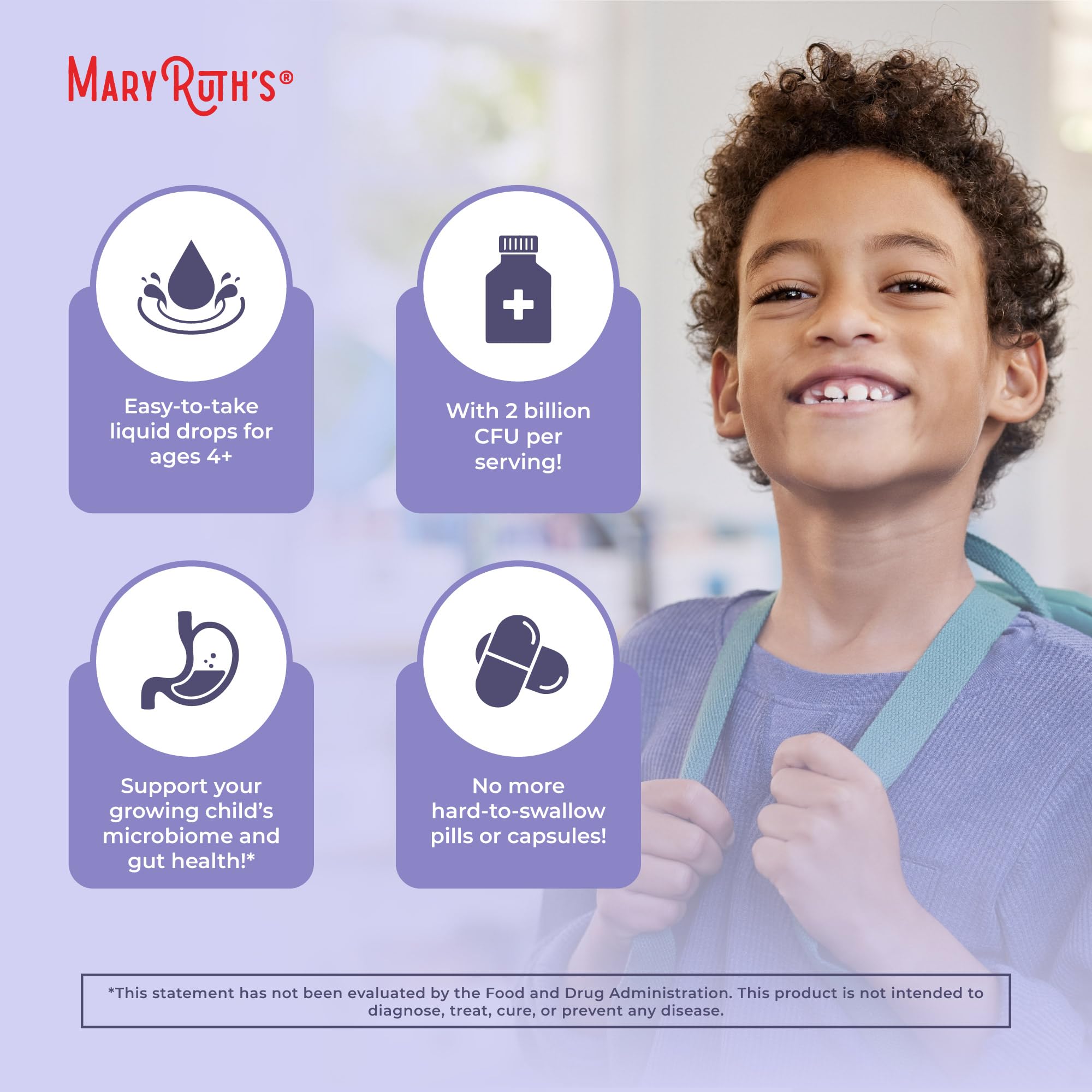 MARYRUTH'S botella comparada con mano infantil para visualizar escala y cantidad