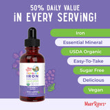 MaryRuth's frasco junto a manos de adulto para comparar tamaño y contener 59 ml