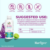 MARYRUTH'S etiqueta con lista de ingredientes y dosificaciones claras