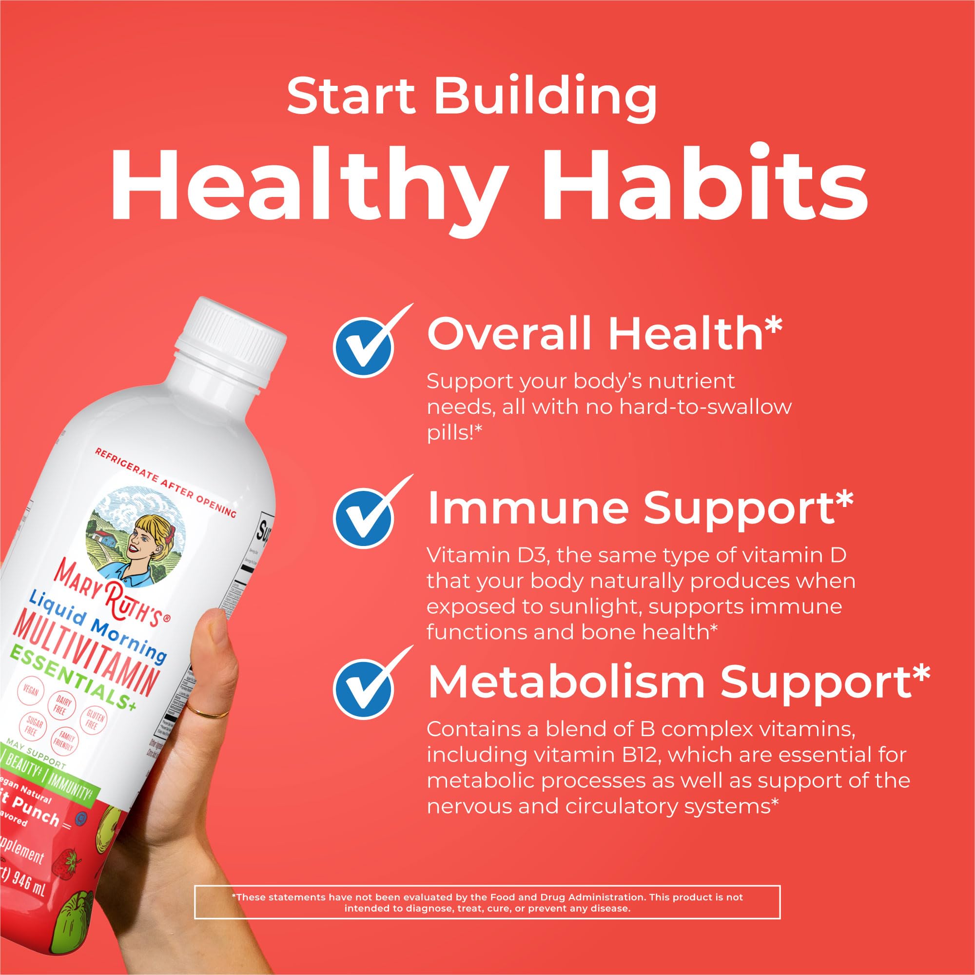 MaryRuth's multivitamínico mezclado en un batido matutino para una ingesta cómoda