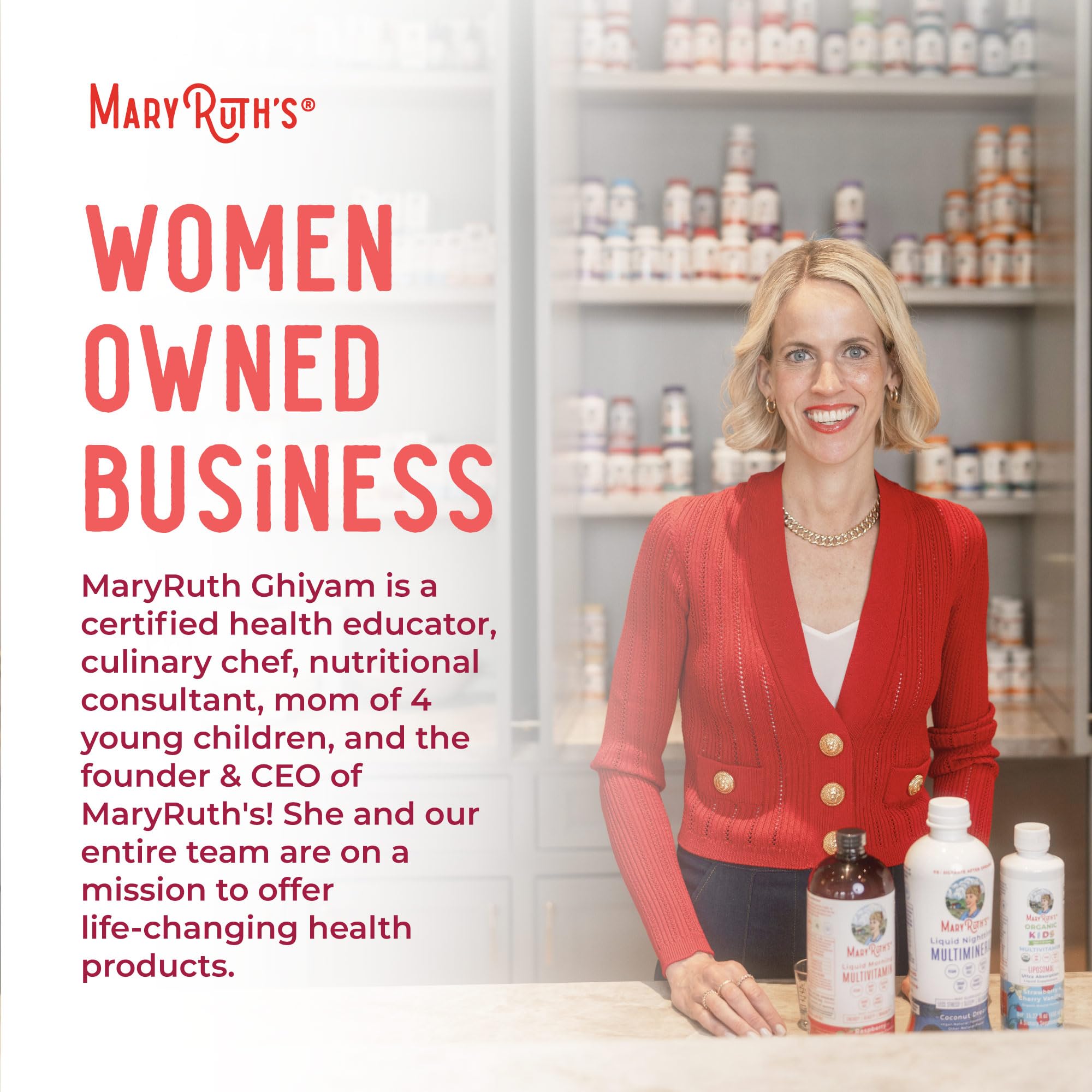 MARYRUTH'S producto en cocina lifestyle transmitiendo uso diario