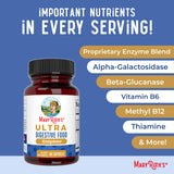 MARYRUTH'S suplemento en mesa con alimentos variados para digestión equilibrada
