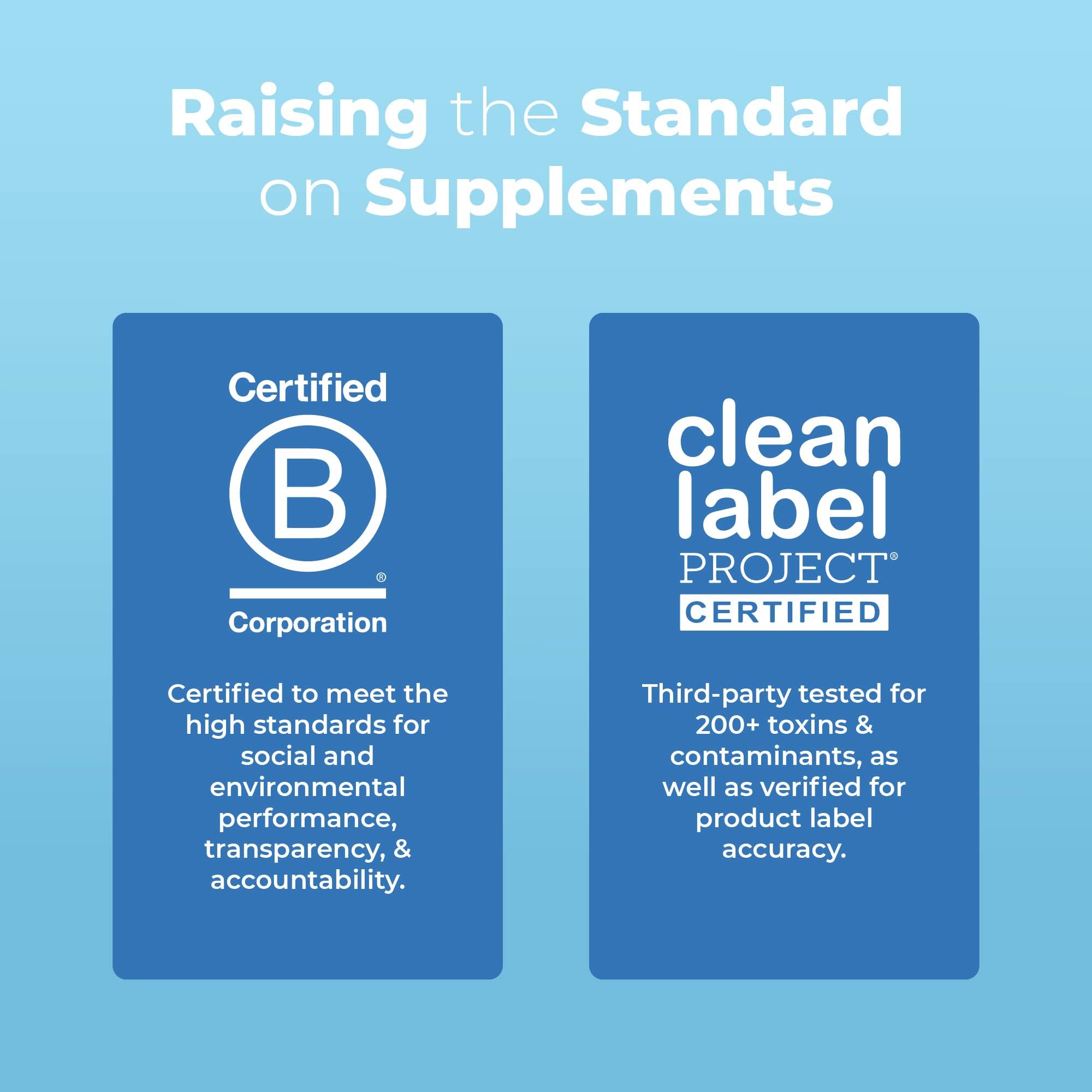 MaryRuth's etiqueta con certificaciones USDA Organic y B Corp visibles