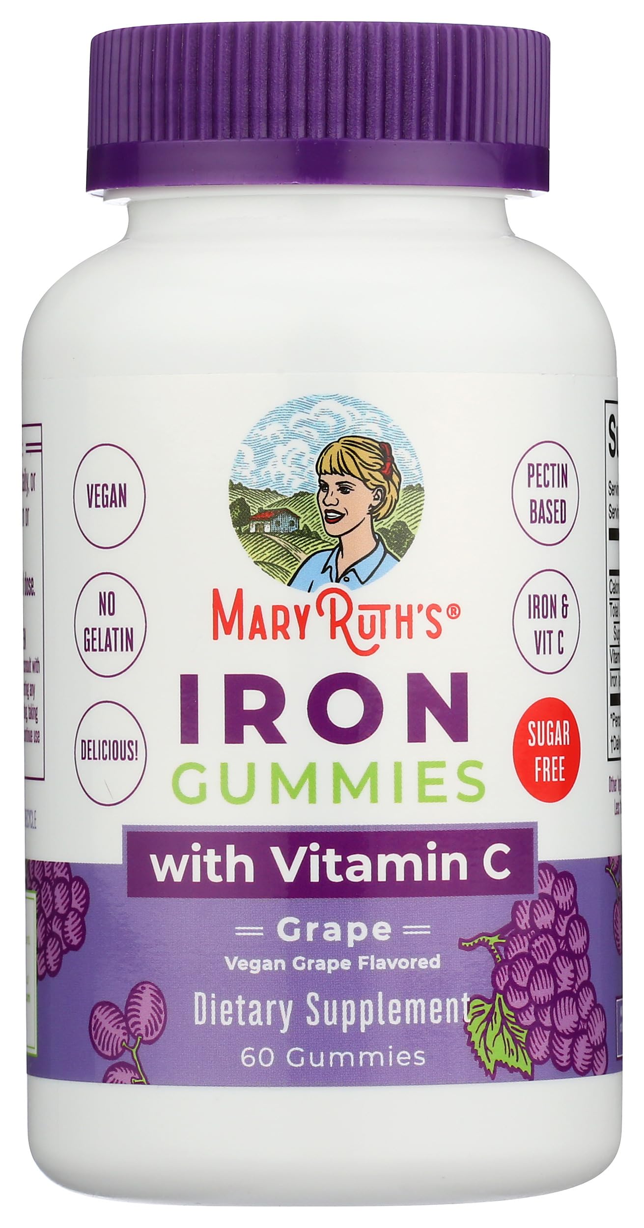 MARYRUTH'S etiqueta con ingredientes y vitaminas, transparencia informativa