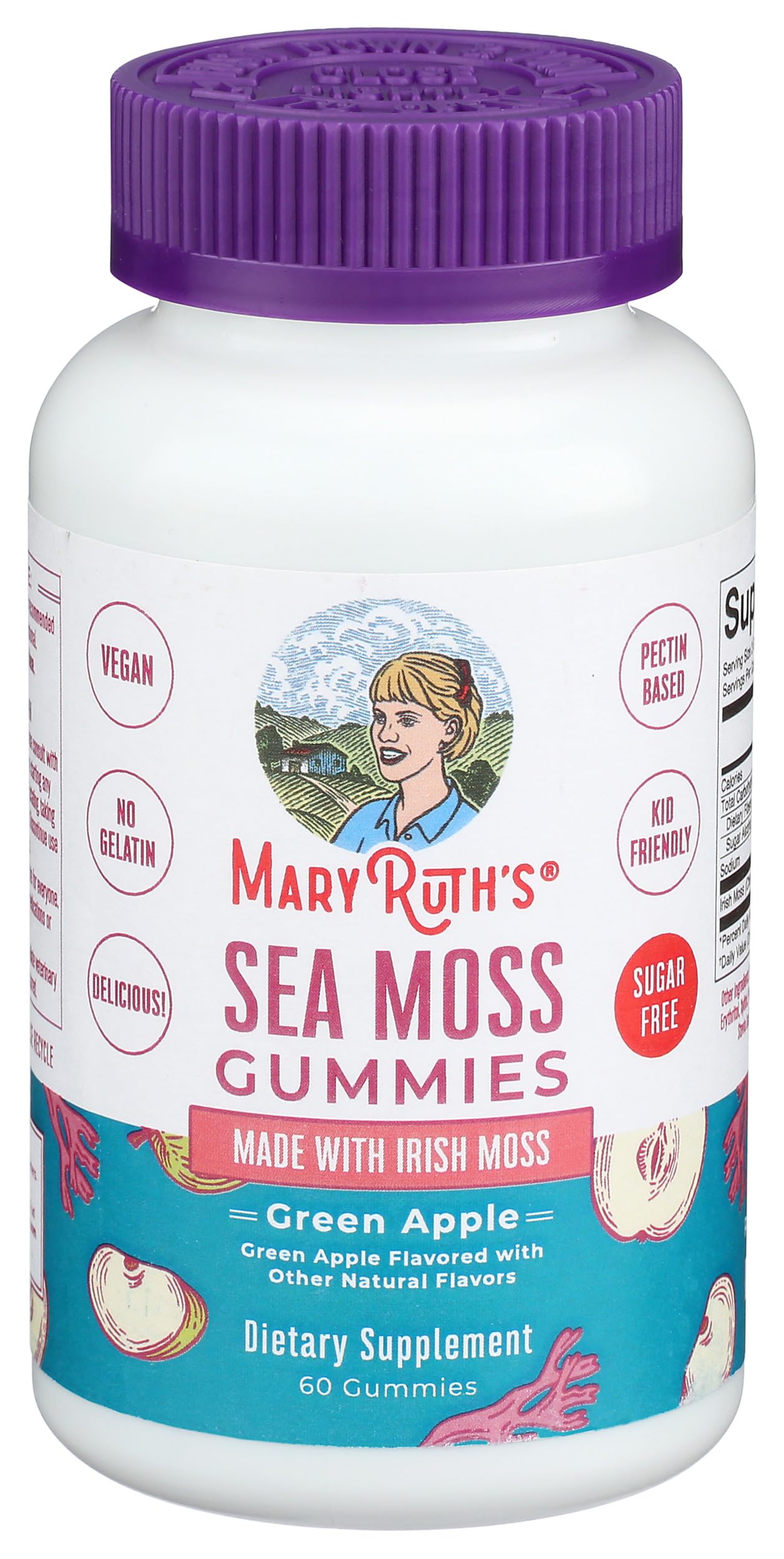 MARYRUTH'S frasco abierto con gomitas para visualizar cantidad disponible