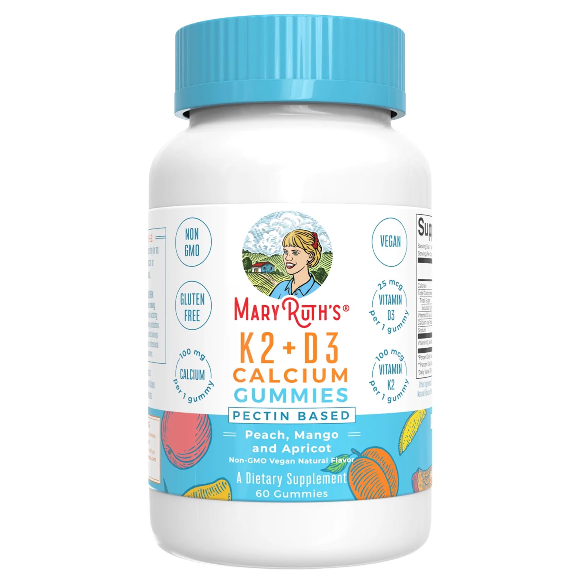 MARYRUTH'S frasco frontal mostrando etiquetas y beneficios veganos