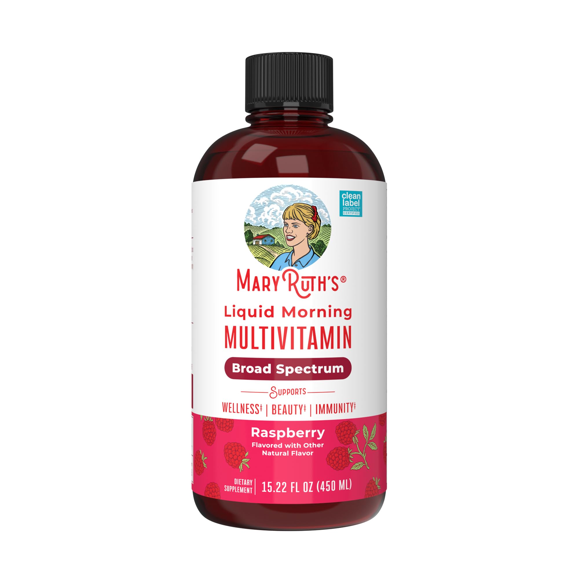 MARYRUTH'S frasco frontal mostrando la botella y beneficio de conveniencia