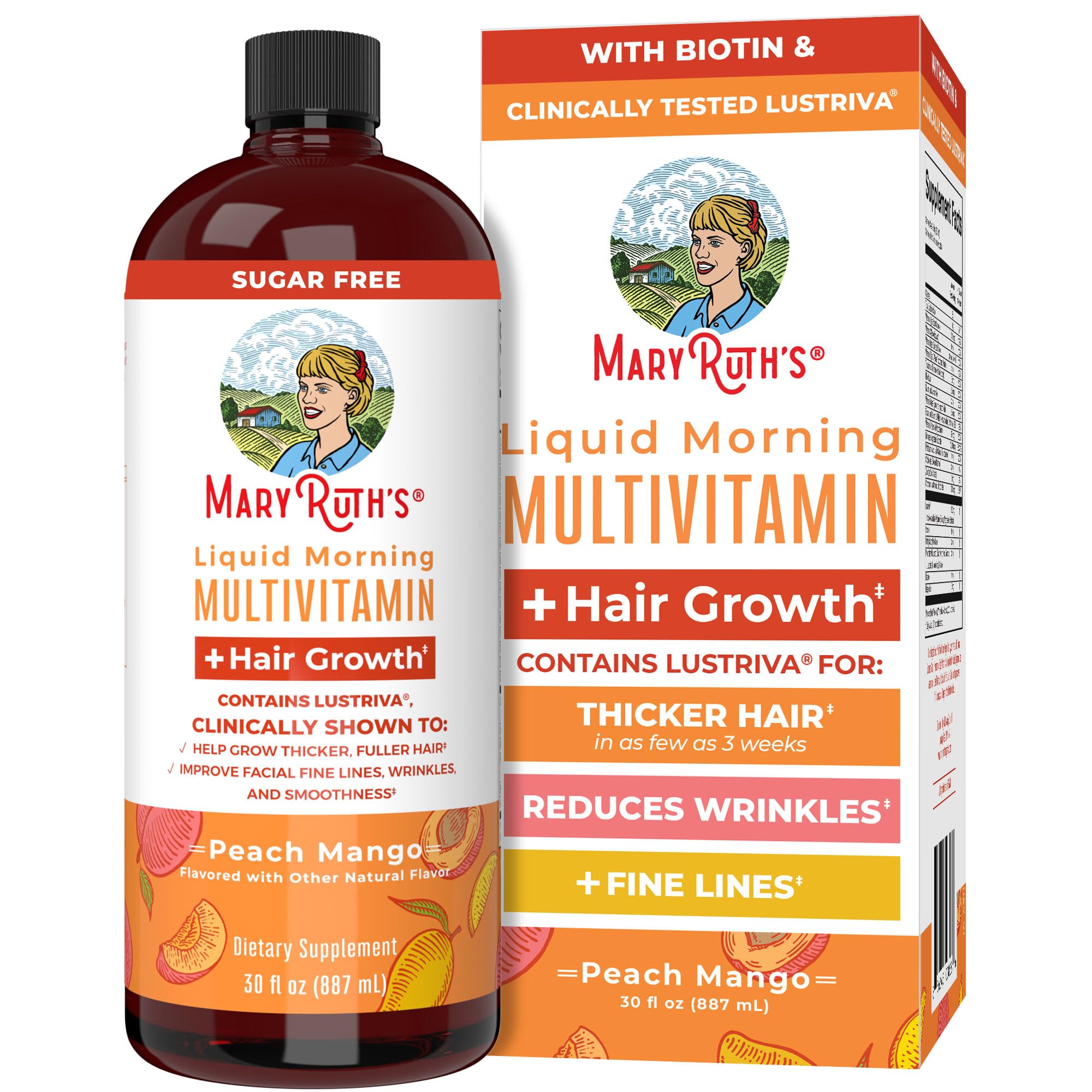 MARYRUTH'S vista frontal del envase que muestra producto y beneficio