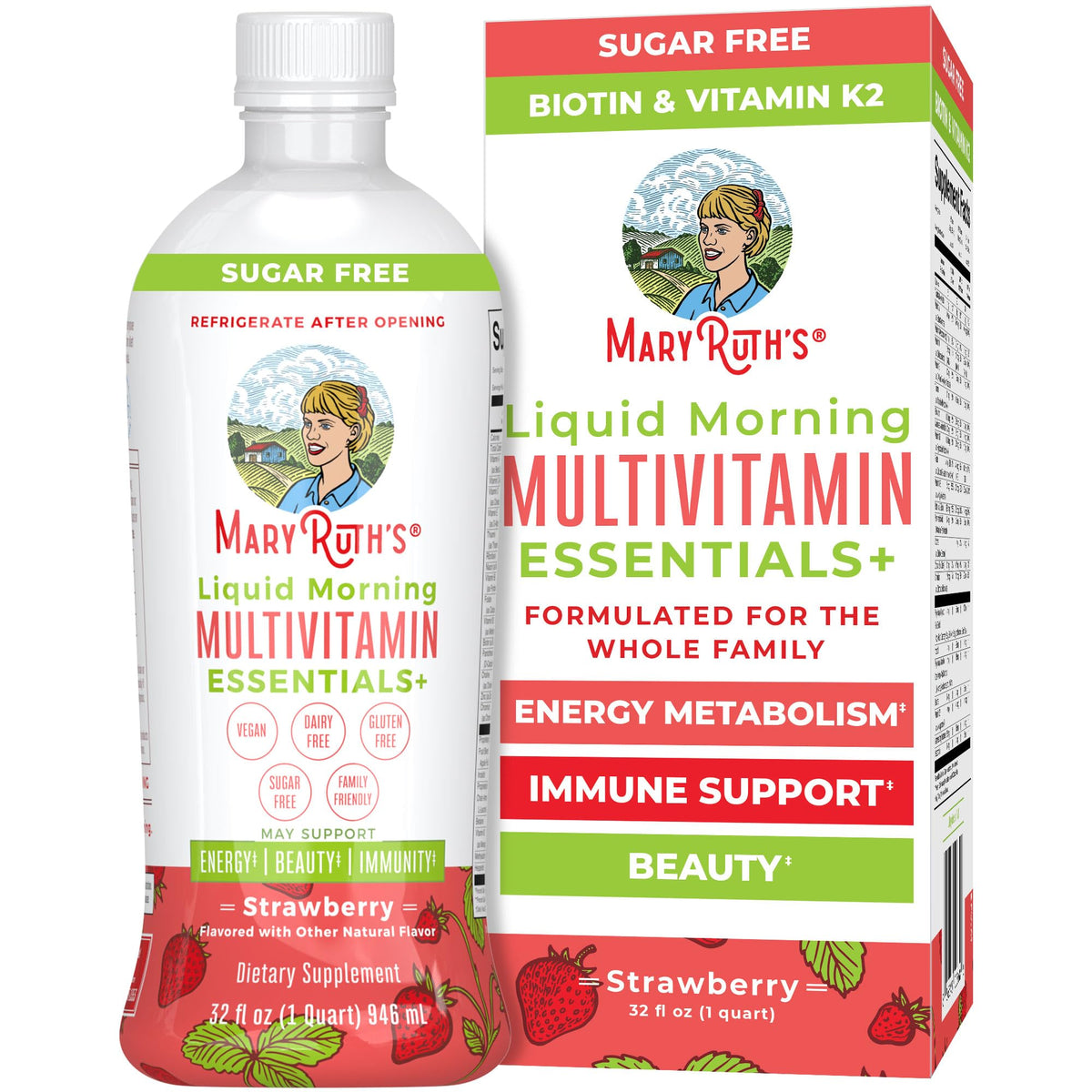 MaryRuth's botella frontal mostrando diseño y facilidad de dosificación