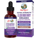 MARYRUTH'S frasco frontal de Elderberry mostrando diseño y cantidad