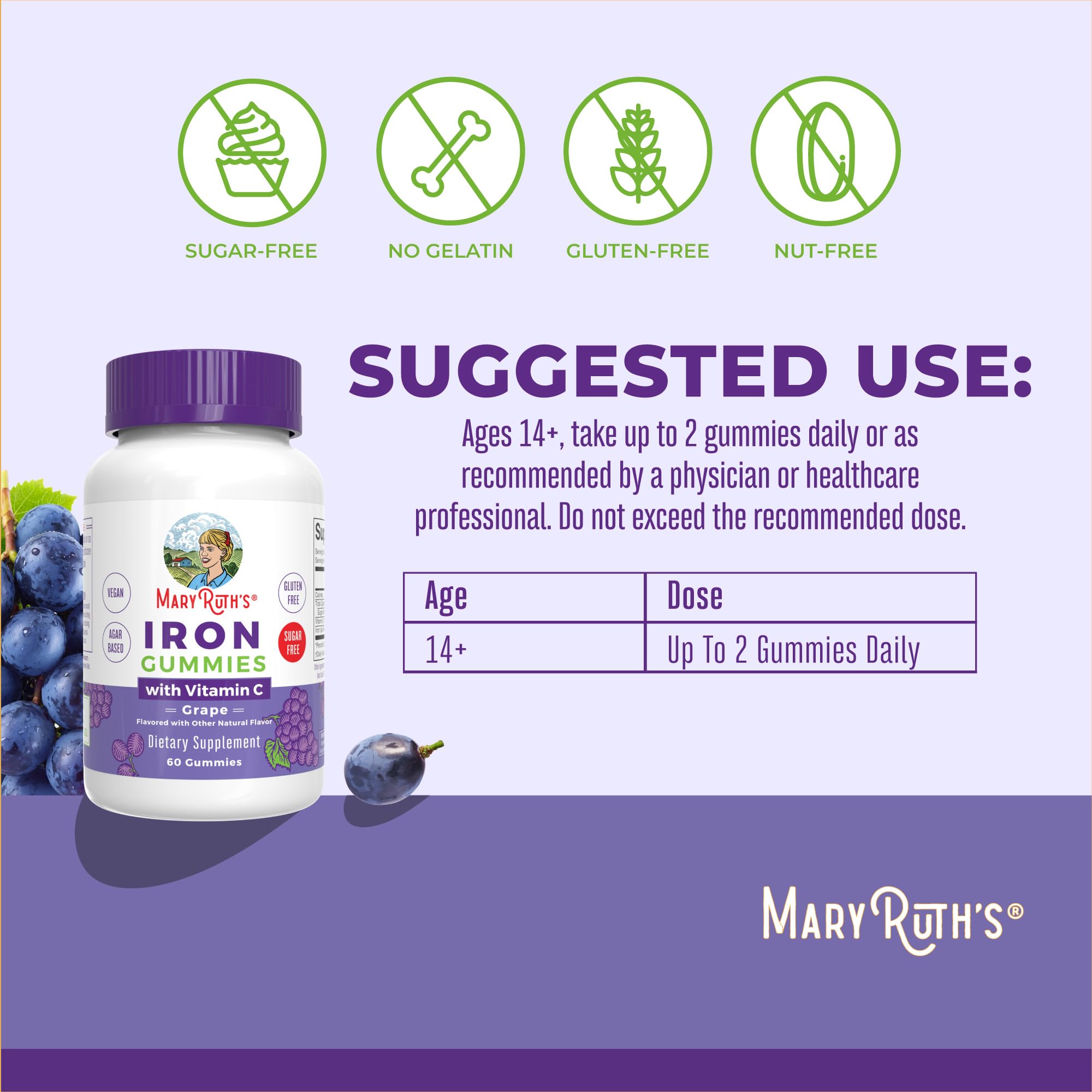MARYRUTH'S gominola en mano para comparar escala, fácil de tomar