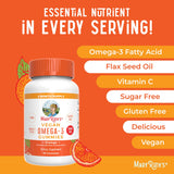 MARYRUTH'S gomita partida que revela sabor natural a naranja y sin regusto a pescado