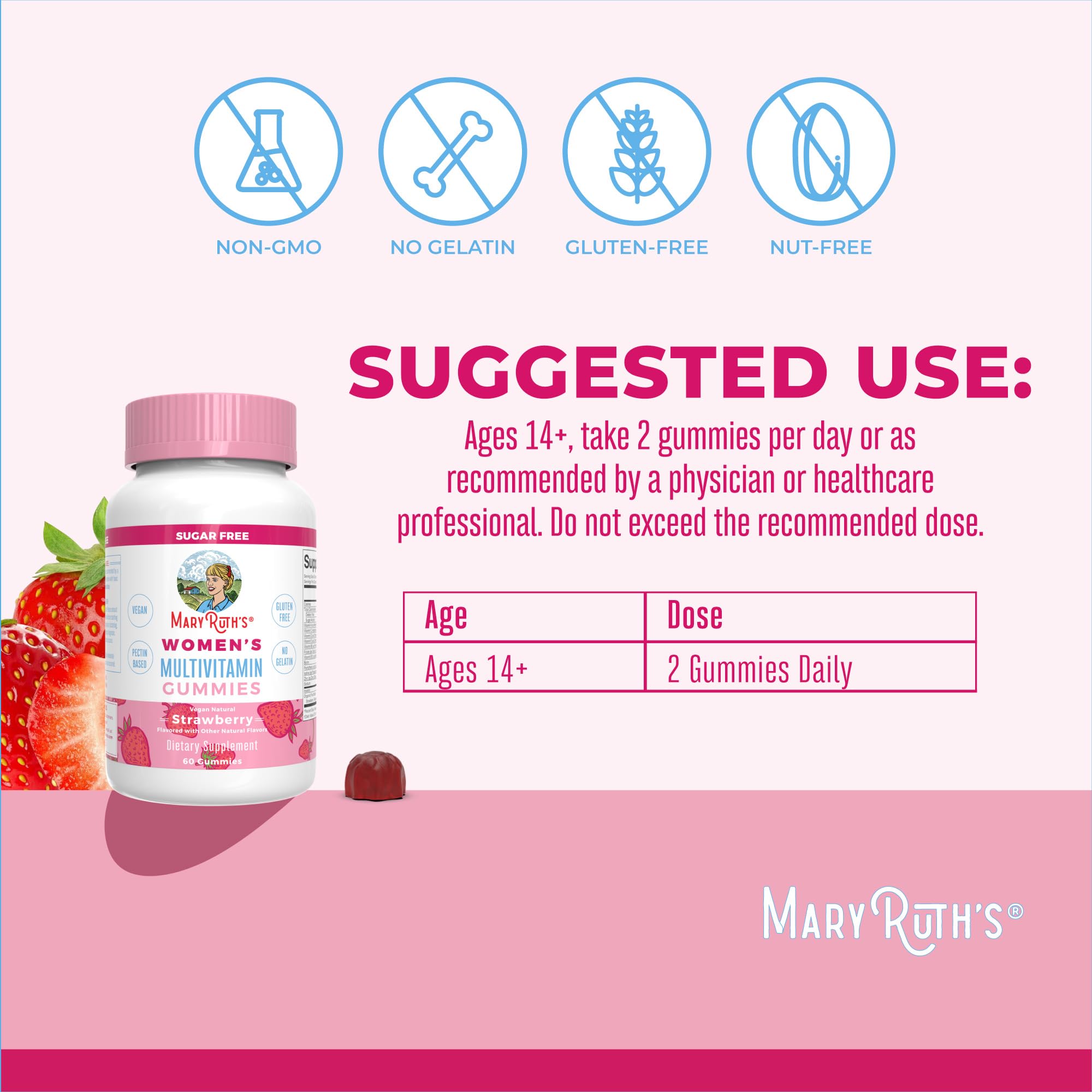 MARYRUTH'S gomitas en mano para comparar tamaño y porción