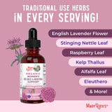 MARYRUTH'S ingredientes frescos (frambuesa, ortiga) destacando origen vegetal