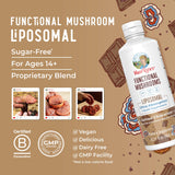 MARYRUTH'S conjunto de hongos (Reishi, Turkey Tail, King Trumpet, Antrodia) representados visualmente