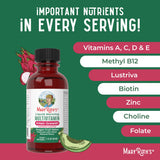MARYRUTH'S lista de ingredientes destacando biotina y vitaminas