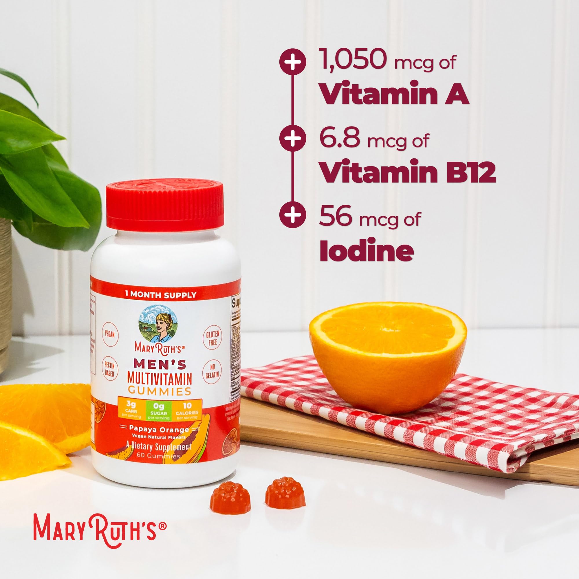 MARYRUTH'S papaya y naranja resaltando sabor natural y atractivo