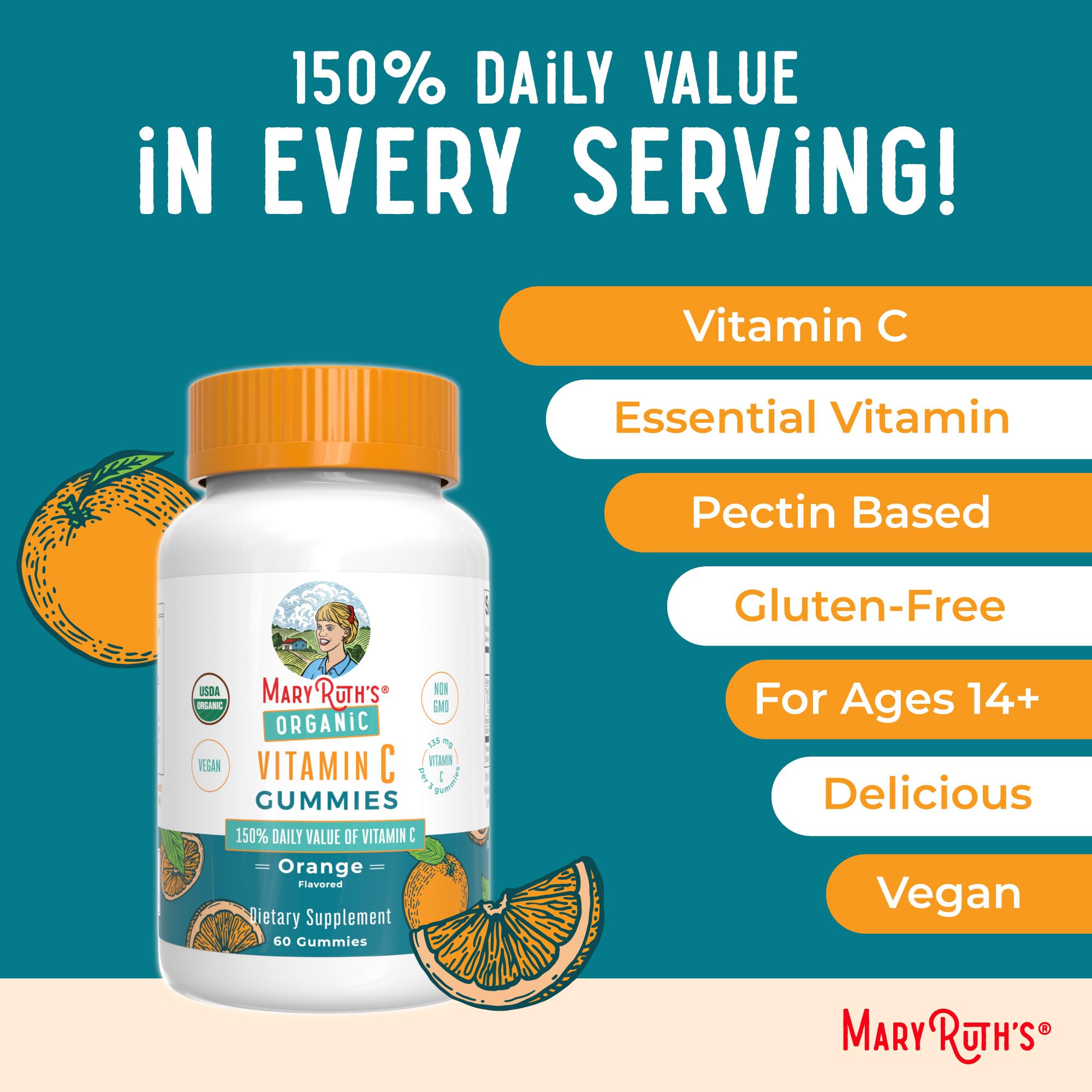 MARYRUTH'S ingredientes orgánicos visuales, evidencia de origen vegetal