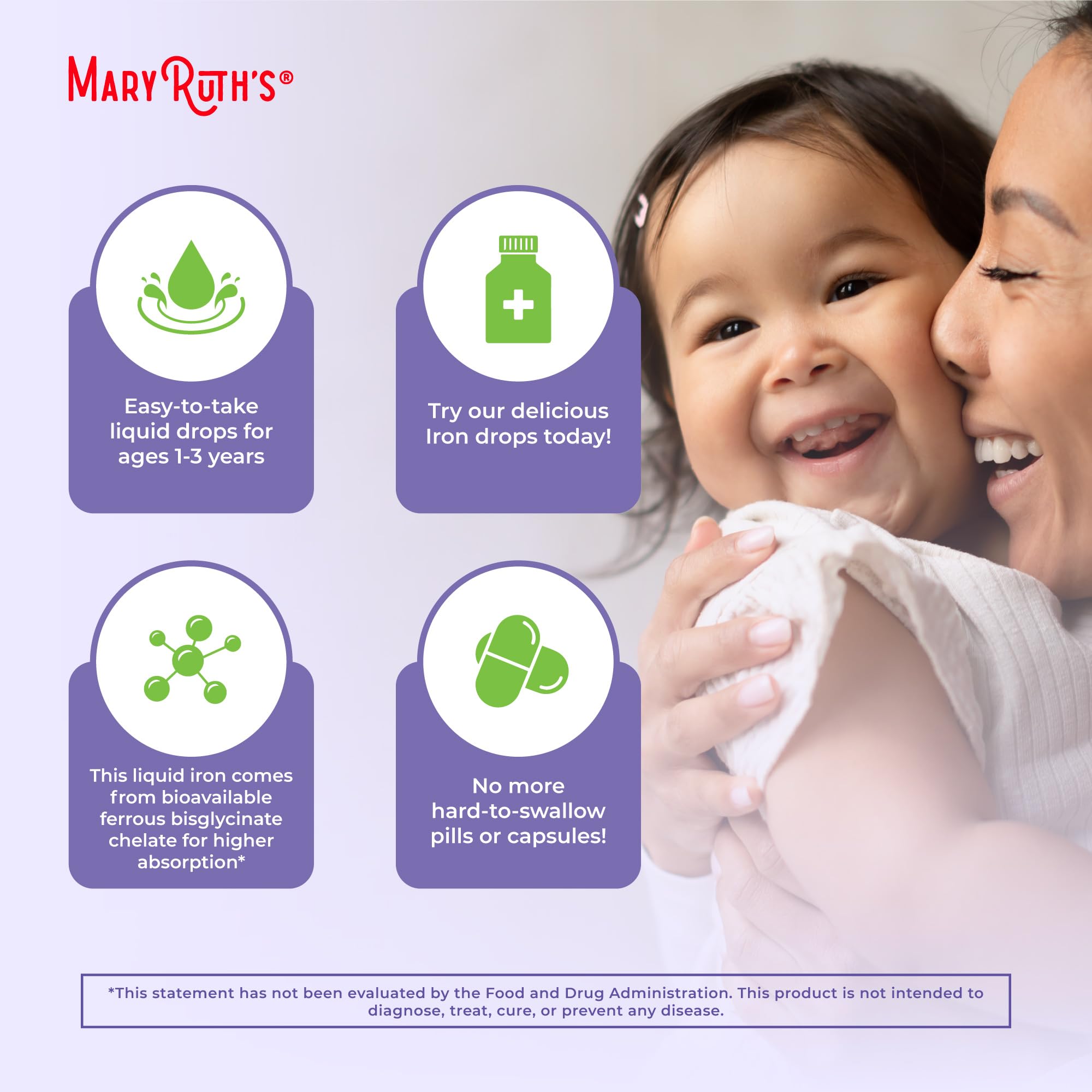 MaryRuth's mezcla en puré infantil con gotas añadidas para comer sin problemas