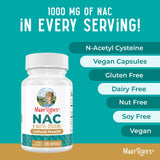 MARYRUTH'S frasco de NAC en cocina saludable para integración diaria