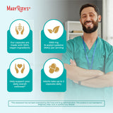 MARYRUTH'S tamaño de cápsula junto a monedas para comparar escala