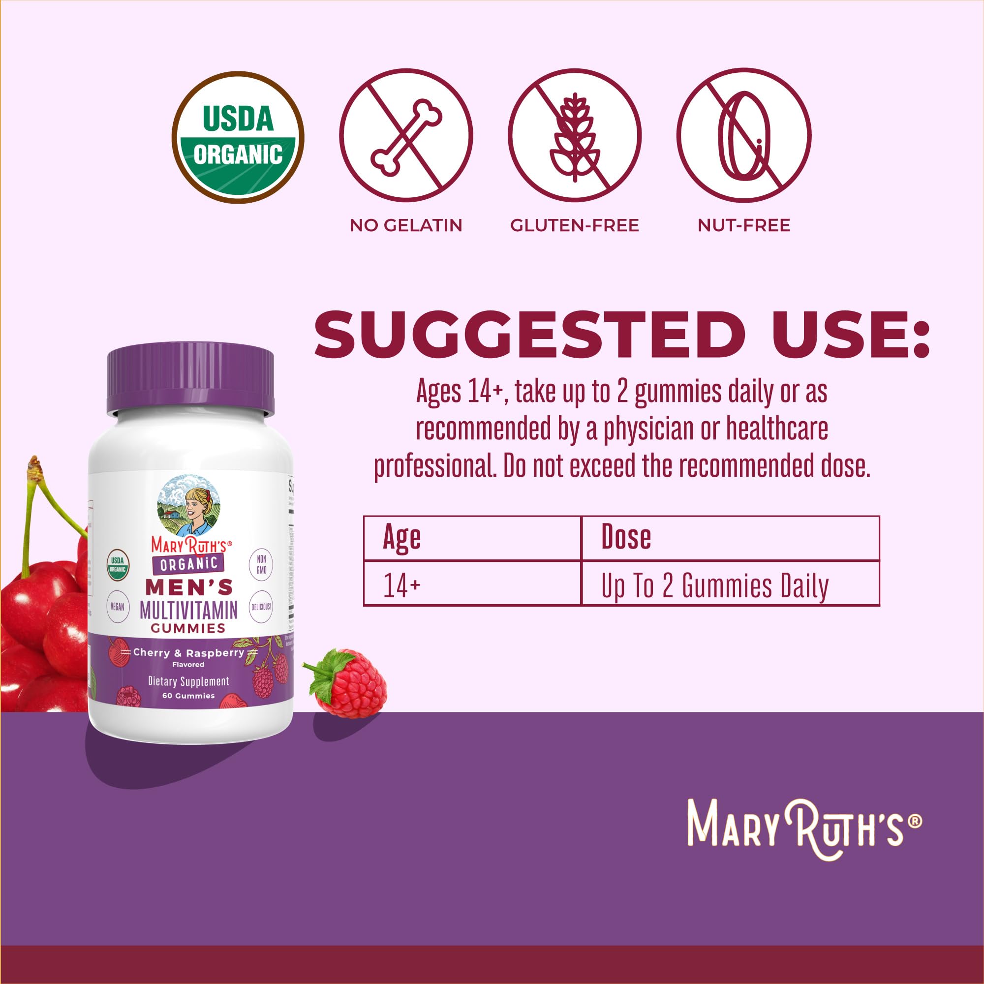 MARYRUTH'S dos gominolas por porción listas para tomar con comida