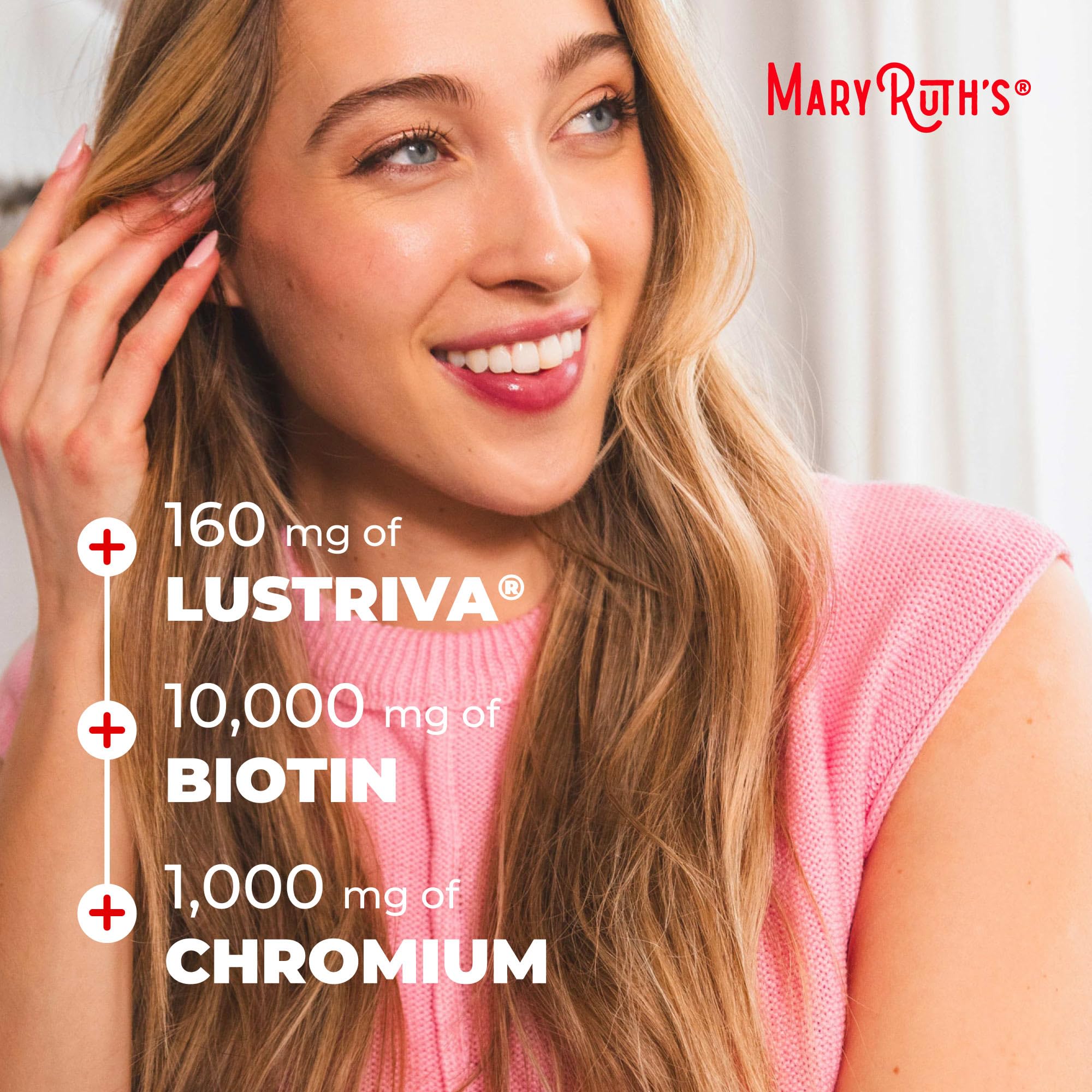 MARYRUTH'S frasco colocado en encimera, ideal para rutina matutina