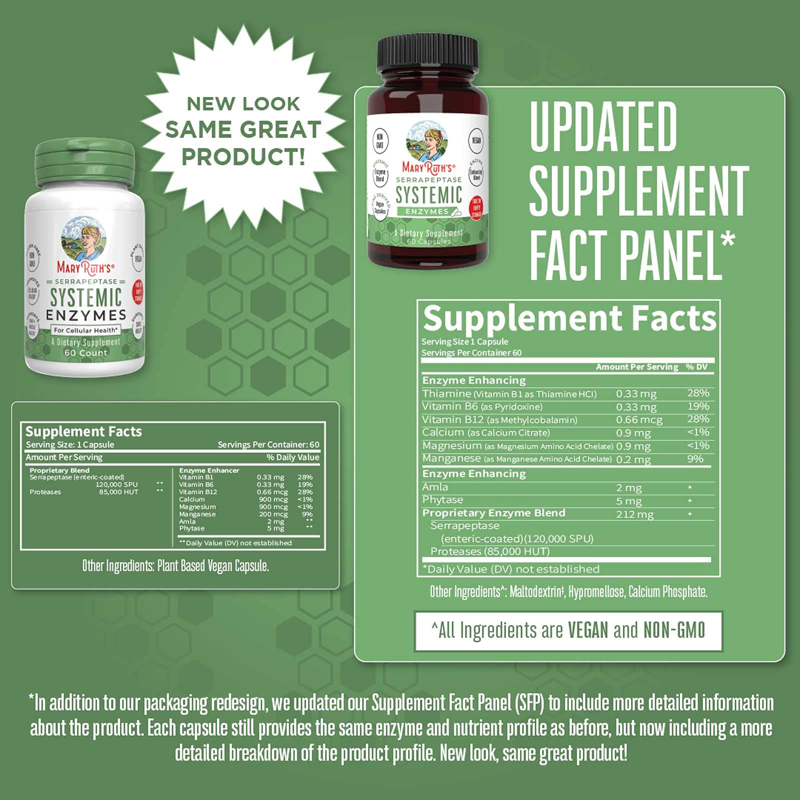 MARYRUTH'S etiqueta nutricional en primer plano destacando ingredientes clave