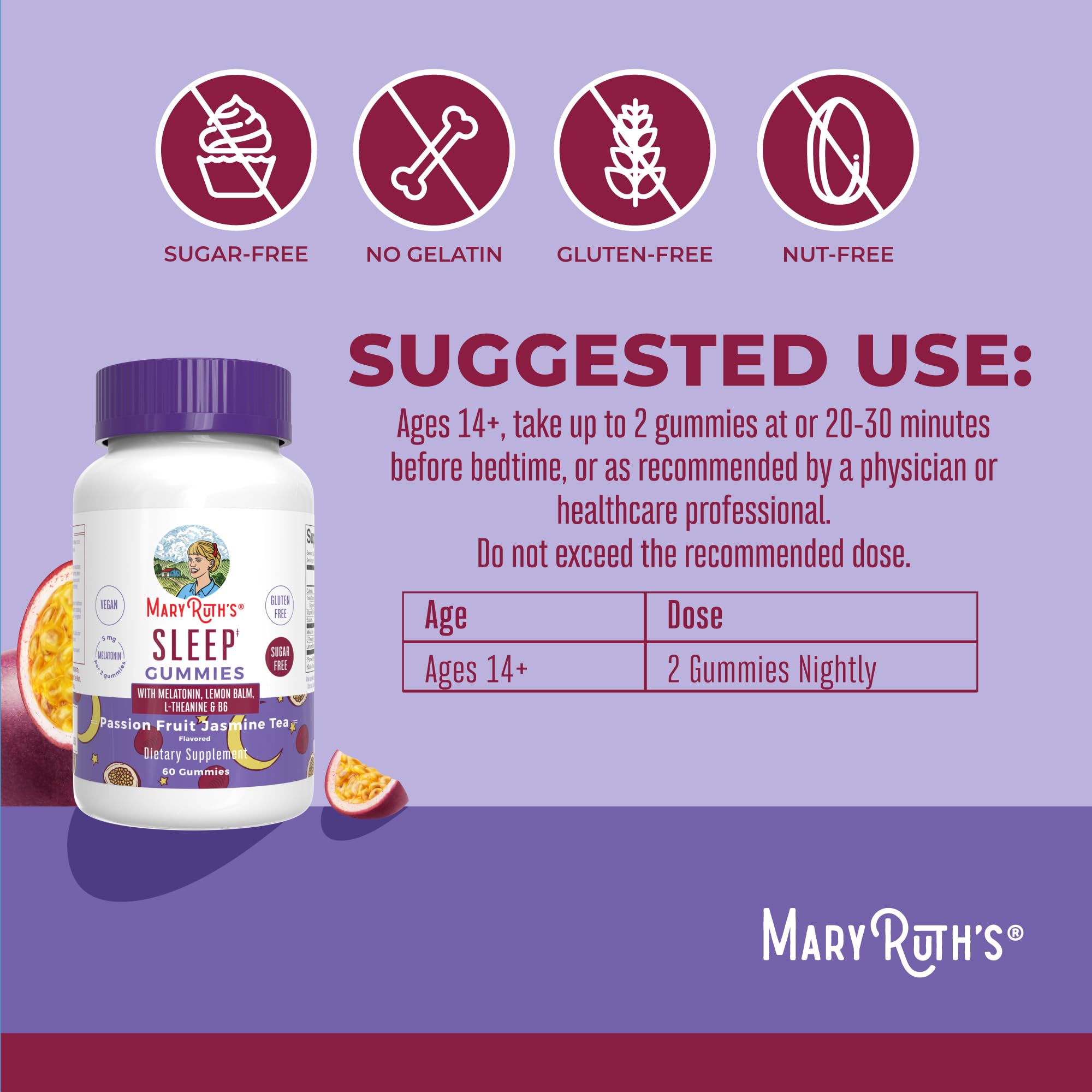 MARYRUTH'S textura de gomita en primer plano, masticable y agradable