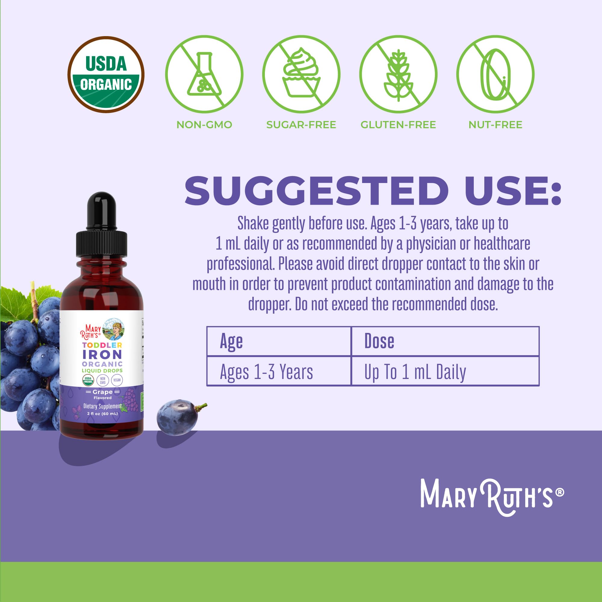 MaryRuth's liquido color uva en acercamiento que muestra consistencia suave