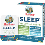 MARYRUTH'S frasco frontal de Sleep Dissolving Strips con sabor arándano mostrando el envase